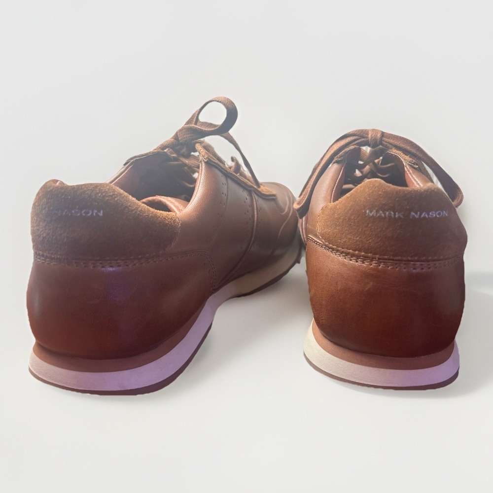Mark Nason Los Angeles Hardee Oxford Cognac Dress Causal Sneakers Men's Size 9 - Picture 6 of 8